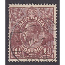 Australian    King George V   1½d Penny Half Pence Brown   Single Crown WMK  Plate Variety 4L14..
